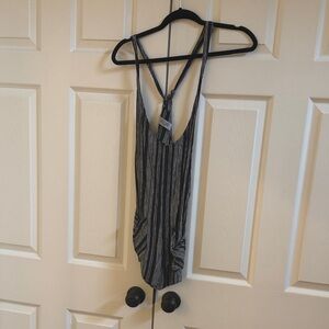 Striped Black and Gray Romper